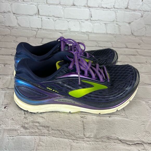 Brooks Transcend 4 Women’s Size 9.5 Peacoat/Iridesium/Lime Punch Running Shoes - Picture 3 of 11